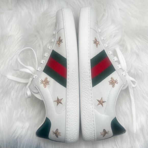 🆕 💯%Auth Gucci Sneakers Ace Embroidered Gucci 10 / US 11 - Picture 7 of 13